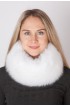 White fox fur headband - Fur collar